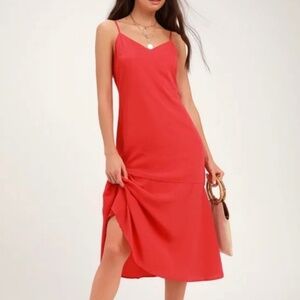 Lulu’s Red Midi Dress